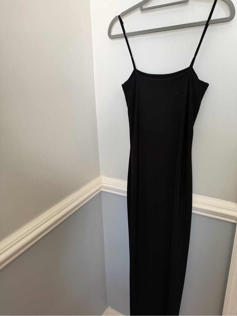 ATM Black Slim Slip Maxi Dress with Spaghetti Straps Size Large